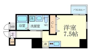 北浜駅 徒歩5分 6階の物件間取画像